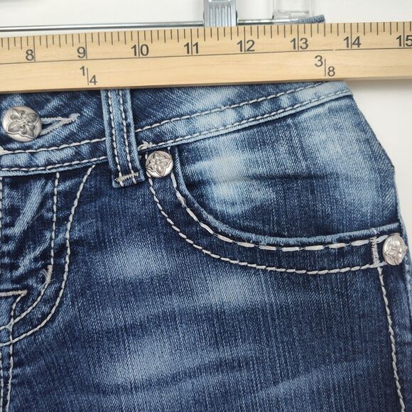 Miss Me Bootcut women's jeans, size 26, embellished, JE5620B2L, medium wash blue - Picture 4 of 13